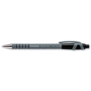 Paper Mate Flexgrip Retractable Ball Pen Fine 0.8mm Tip 0.3mm Line Black Ref S0190283 [Pack 12]