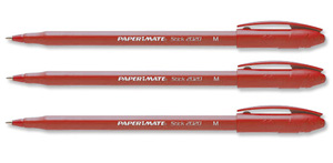 Paper Mate 2020 Stick Ball Pen Economy Medium 1.0mm Tip 0.7mm Line Red Ref S0511950 [Pack 50]