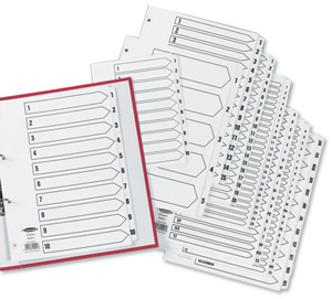 Concord Classic Index Mylar-reinforced Punched 2 Holes 1-5 A5 White Ref 07001/CS70