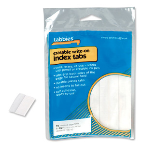 Concord Tabbies Index Tabs Self-adhesive Type-on Write-on 13mm White Ref 58710 [Pack 16]