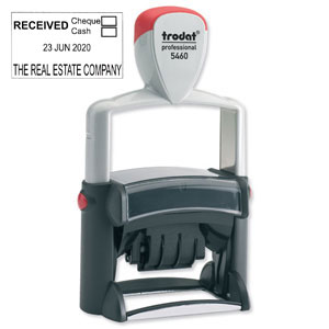 Trodat Professional TVC5460 Bespoke Line Dater Stamp Self-Inking 4mm Date 56x33mm Text Area Ref 156326