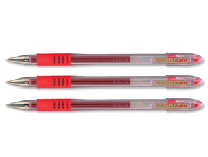 Pilot G-107 Grip Gel Rollerball Pen Fine 0.7mm Tip 0.4mm Line Red Ref BLGPF10702 [Pack 12]