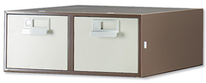 Bisley Card Index Cabinet 2 Drawer for 203x127mm Cards 542x403x206mm Brown and Cream Ref FCB25-0506
