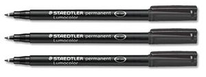 Staedtler 314 Lumocolor Pen Permanent Broad 1.0-2.5mm Black Ref 314-9 [Pack 10]