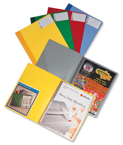 Rexel Nyrex Display File 10 Welded Clear Pockets with Coloured Cover A4 Assorted Ref 13041AS [Pack 5]