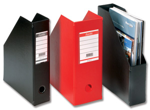 Bantex Concept Magazine Rack File Plastic Jumbo 110mm Red A4 Ref 401309 [Pack 5]