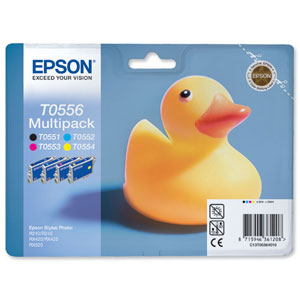 Epson T0556 Inkjet Cartridge Duck Black/Cyan/Magenta/Yellow Ref C13T05564010 [Pack 4]