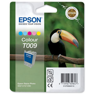Epson T009 Inkjet Cartridge Intellidge Toucan Page Life 330pp Colour Ref C13T00940210