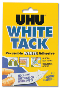 UHU White Tack Mastic Adhesive Non-staining Handy Pack Ref 2633 [Pack 12]