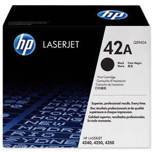 Hewlett Packard [HP] No. 42A Laser Toner Cartridge Page Life 10000pp Black Ref Q5942A