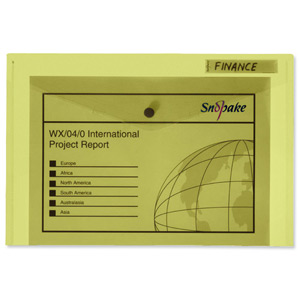 Snopake Polyfile Classic Wallet File Polypropylene Foolscap Yellow Ref 11153 [Pack 5]