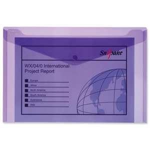 Snopake Polyfile Electra Wallet File Polypropylene Foolscap Purple Ref 11162 [Pack 5]