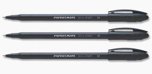 Paper Mate 2020 Stick Ball Pen Economy Medium 1.0mm Tip 0.7mm Line Black Ref S0511940 [Pack 50]