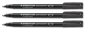 Staedtler Lumocolor Permanent Pen Medium 1.0mm Line Black Ref 317-9 [Pack 10]