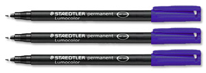 Staedtler 317 Lumocolor Pen Permanent Medium 1.0mm Blue Ref 317-3 [Pack 10]