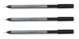 Edding 55 Fineliner Pen Water-based Ink Nib 0.4mm Tip 0.4mm Line Black Ref 55-001 [Pack 10]