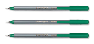 Edding 55 Fineliner Pen Water-based Ink Nib 0.4mm Tip 0.4mm Line Green Ref 55-004 [Pack 10]