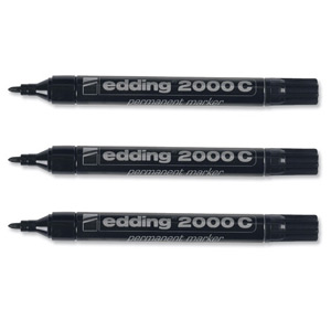 Edding 2000C Permanent Marker Bullet Tip 1.5-3mm Line Black Ref 2000C-001 [Pack 10]