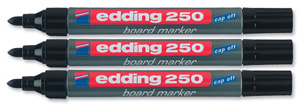 Edding 250 Drywipe Marker Bullet Tip 1.5-3mm Line Black Ref 250/001 [Pack 10]