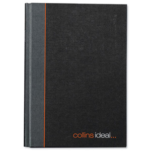 Collins Ideal Manuscript Book Casebound 80gsm Ruled 192 Pages A5 Black Ref 468