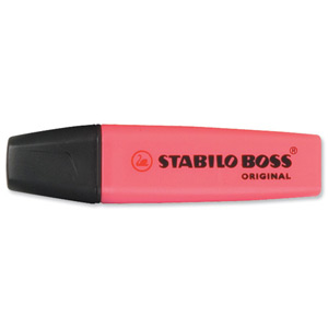 Stabilo Boss Highlighters Chisel Tip 2-5mm Line Red Ref 70/40/10 [Pack 10]