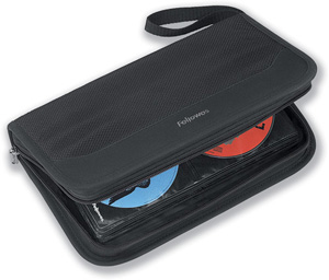 Wallet with Scratch-resistant Sleeves for CD and DVD Capacity 64 with Clean Cloth