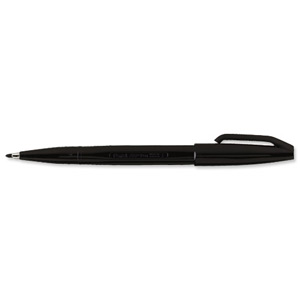 Pentel Sign Pen S520 Fibre Tipped 2.0mm Tip 1.0mm Line Black Ref S520-A [Pack 12]