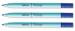 Berol Colour Fine Pen with Washable Ink 0.6mm Line Blue Ref S0376310 [Wallet 12]