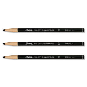 Sharpie China Wax Marker Pencil Peel-off Unwraps to Sharpen Black Ref S0305070 [Pack 12]