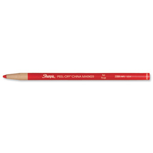Sharpie China Wax Marker Pencil Peel-off Unwraps to Sharpen Red Ref S0305081 [Pack 12]