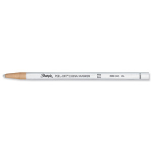 Sharpie China Wax Marker Pencil Peel-off Unwraps to Sharpen White Ref S305101 [Pack 12]