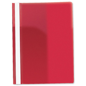 Rexel Data Flat File PVC with Title Strip and Full Back Pocket A4 Red Ref 12600RD [Pack 25]