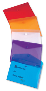 Rexel Carry Folder Polypropylene A5 Translucent Assorted Ref 2100420 [Pack 5]