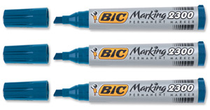 Bic Marking 2300 Permanent Marker Chisel Tip Line Width 3-5.5mm Blue Ref 820925 [Pack 12]