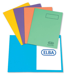 Elba Bright Folder Square Cut Recycled Heavyweight 290gsm Foolscap Orange Ref 26716 [Pack 25]