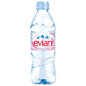 Evian Natural Mineral Water Bottle Plastic 500ml Ref 01210 [Pack 24]
