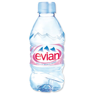 Evian Natural Mineral Water Bottle Plastic 330ml Ref 01310 [Pack 24]