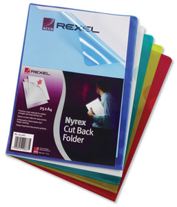 Rexel Nyrex Folder Cut Back A4 Blue Ref 12131BU [Pack 25]