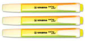 Stabilo Swing Cool Highlighter Water-based Chisel Tip 1-4mm Line Yellow Ref 265/24 [Pack 10]