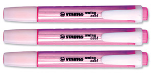 Stabilo Swing Cool Highlighter Water-based Chisel Tip 1-4mm Line Pink Ref 265/56 [Pack 10]