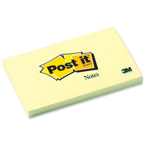 Post-it Canary Yellow Notes Pad of 100 Sheets 76x127mm Ref 655YE [Pack 12]