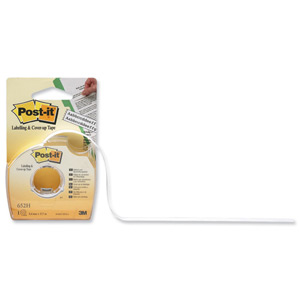 Post-it Labelling and Cover-up Tape Repositionable for 2 Lines W8.4mm Ref 652H [Pack 24]