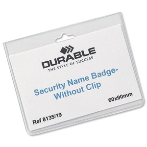 Durable Name Badges Security Without Clip W90x60mm Ref 813519 [Pack 20]