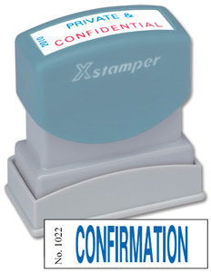 Xstamper Word Stamp Pre-inked Reinkable - Confirmation - W42xD13mm Ref X1022