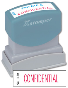 Xstamper Word Stamp Pre-inked Reinkable - Confidential - W42xD13mm Ref X1130