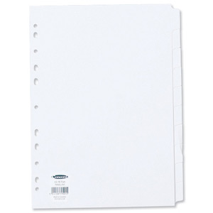 Concord Subject Dividers 230 Micron Punched 11 Holes 10-Part A4 White Ref 79701/97
