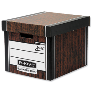 Fellowes R-Kive Premium 726 Archive Storage Box W330xD381xH298mm Woodgrain Ref 7260502 [Pack 10]
