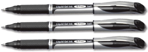 Pentel Energel Xm Rollerball Pen Fine Metal 0.7mm Tip Black Ref BL57-A [Pack 12]