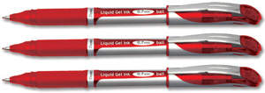 Pentel Energel Xm Rollerball Pen Fine Metal 0.7mm Tip Red Ref BL57-B [Pack 12]