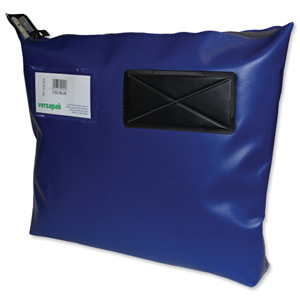 Versapak Mailing Pouch Gusseted Bulk Volume Sealable with Window PVC 380x340x75mm Blue Ref CG2 BL